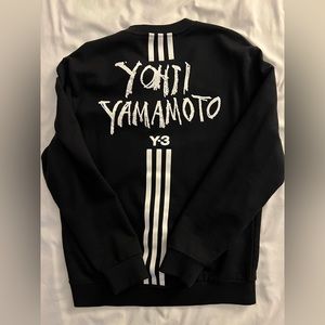 Y3 x Adidas Black Crewneck Sweater Signature